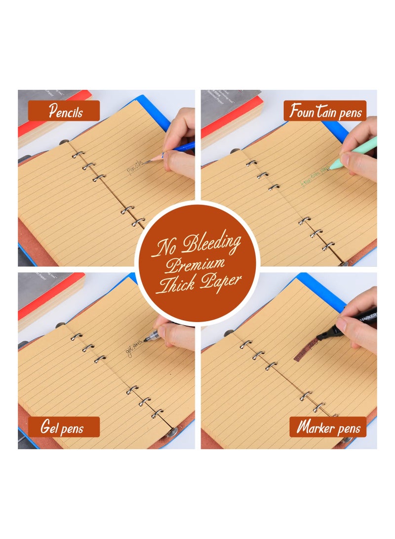A6 Refill Paper, A6 Loose Leaf Binder Paper, A6 Lined Notebook Paper, 6 Ring College Ruled Writing Paper, A6 Planner Inserts Paper Refill for A6 Binder Notebook Journal, 160 Sheets/320 s - Image 4