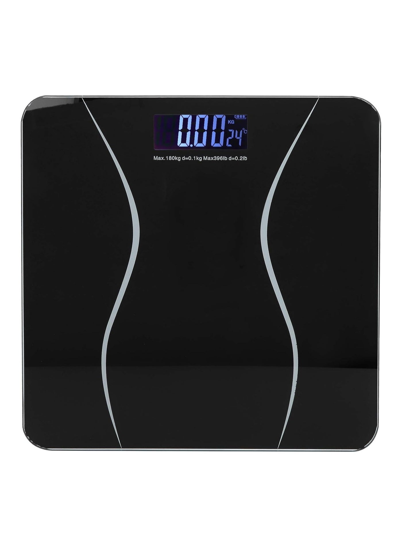 Digital Body Weighing Scale | High Precision Glass Weight Machine with LCD Backlight Display Automatic Shutdown | Slim Electronic Weight Scale for Home, Gym, Medical, Fitness & Health Tracking(Black)