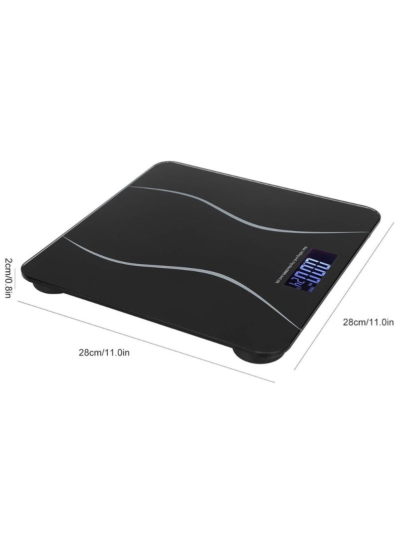 Digital Body Weighing Scale | High Precision Glass Weight Machine with LCD Backlight Display Automatic Shutdown | Slim Electronic Weight Scale for Home, Gym, Medical, Fitness & Health Tracking(Black)