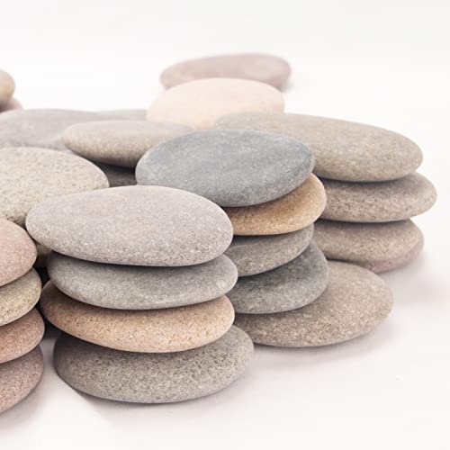 CFKJ [About 98 PCS - 103 PCS](18.1 Pounds) Painting Rocks,2.23"-3.68" River Rocks,Flat Stones - Image 1