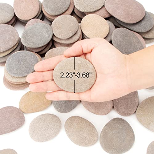 CFKJ [About 98 PCS - 103 PCS](18.1 Pounds) Painting Rocks,2.23"-3.68" River Rocks,Flat Stones - Image 3
