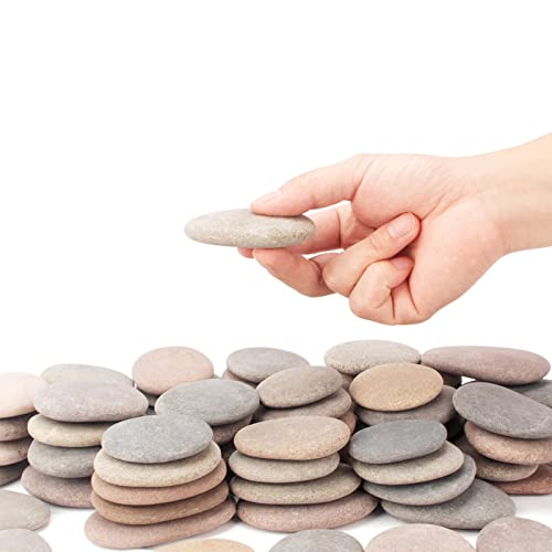 CFKJ [About 98 PCS - 103 PCS](18.1 Pounds) Painting Rocks,2.23"-3.68" River Rocks,Flat Stones - Image 4