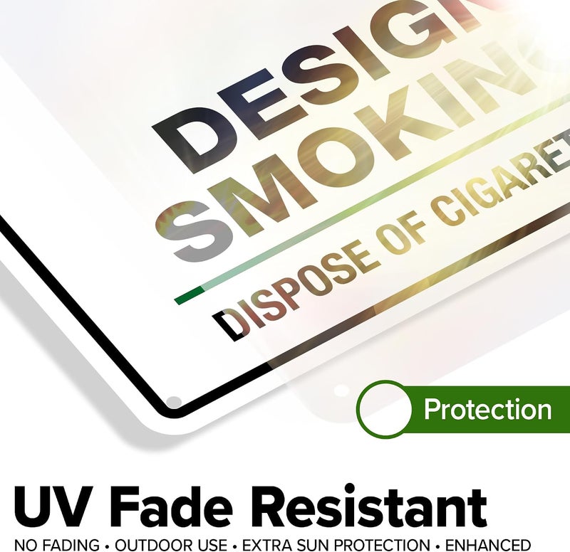 ARS ''Designated Smoking Area Sign Dispose Cigarette Butt Properly Sign'', 10 x 14 0.40 Aluminum, Fade Resistance, Indoor/Outdoor Use, UAE MADE By - Image 3