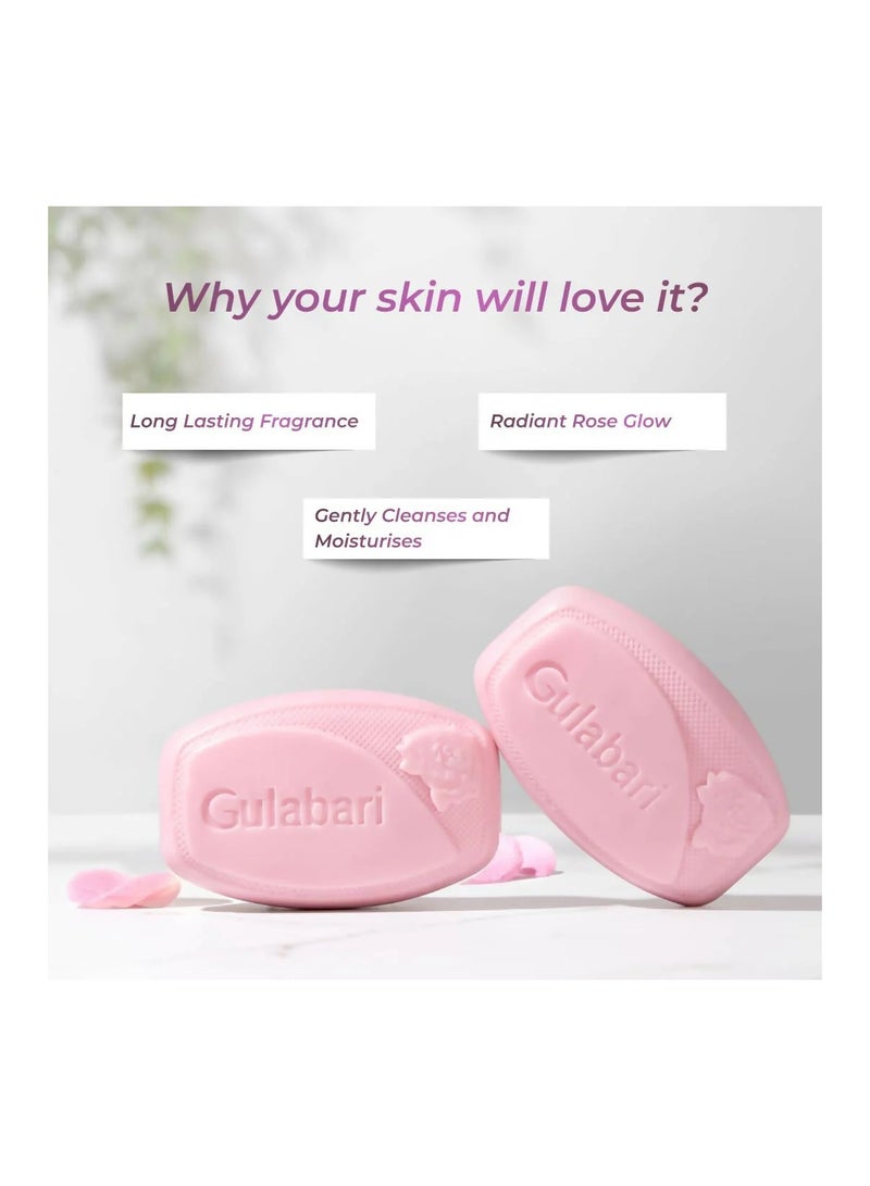 Dabur Gulabari Pure Rose Soap 150gMoisturizing Bathing Soap for Radiant Rose Glowing Skin & Body Pure Rose Extract, Glycerine & Niacinamide Long Lasting Fragrance For Men & Women - Image 2