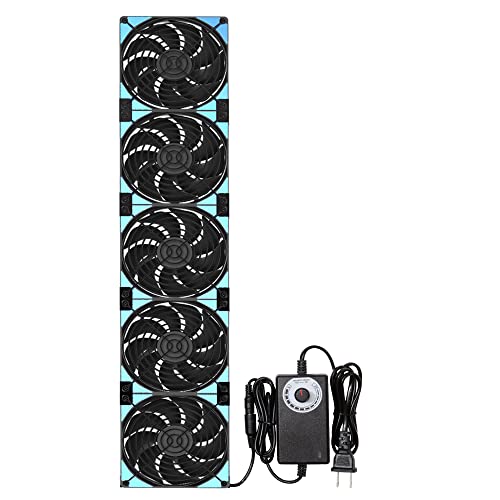 PANO-MOUNTS 120mmx5 600mm Adjustable Computer PC Vent Fans 3V-12V Speed Controller for Flexible Arrange Rack Space Window Wall Cabinet Server Mining Rig Chicken Coop Exhaust Cooling - Image 1