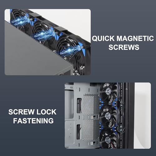 PANO-MOUNTS 120mmx5 600mm Adjustable Computer PC Vent Fans 3V-12V Speed Controller for Flexible Arrange Rack Space Window Wall Cabinet Server Mining Rig Chicken Coop Exhaust Cooling - Image 5