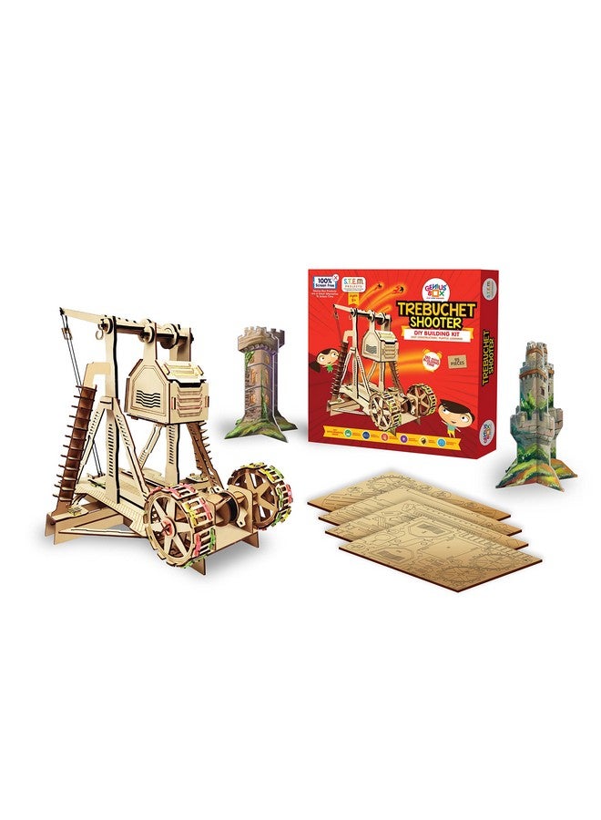 Genius Box - Play some Learning Genius Box Trebuchet Shooter DIY STEM Educational Toy and Construction Based Activity Game kit for Kids 8 to 14, Best Science Project kit Gift for Boys & Girls. - Image 2