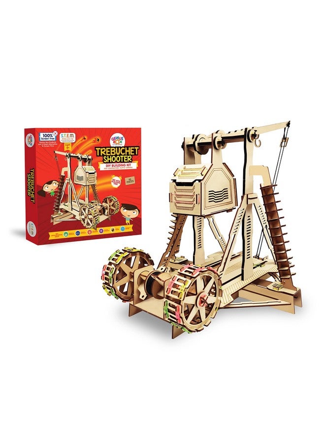 Genius Box - Play some Learning Genius Box Trebuchet Shooter DIY STEM Educational Toy and Construction Based Activity Game kit for Kids 8 to 14, Best Science Project kit Gift for Boys & Girls. - Image 1