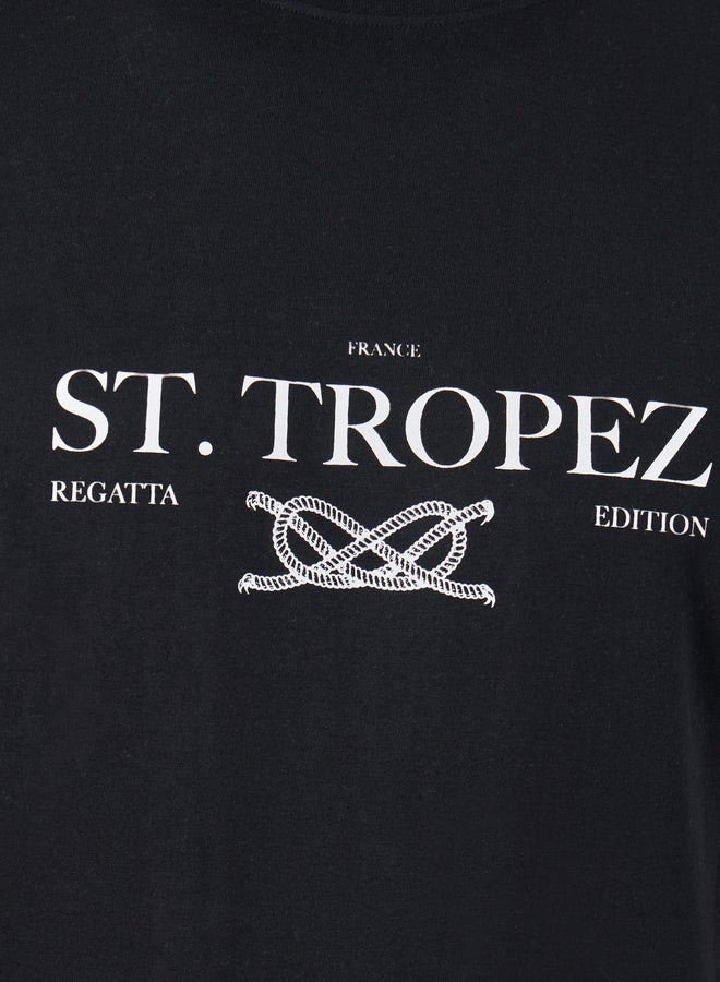 Styli Slogan Print Crew Neck Oversized T-Shirt - Image 4