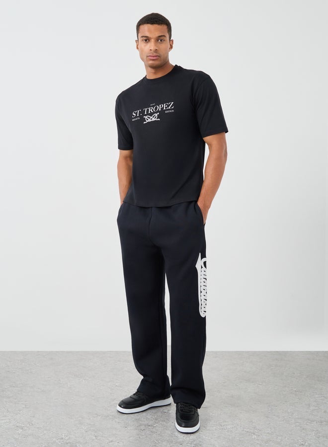 Styli Slogan Print Crew Neck Oversized T-Shirt - Image 2