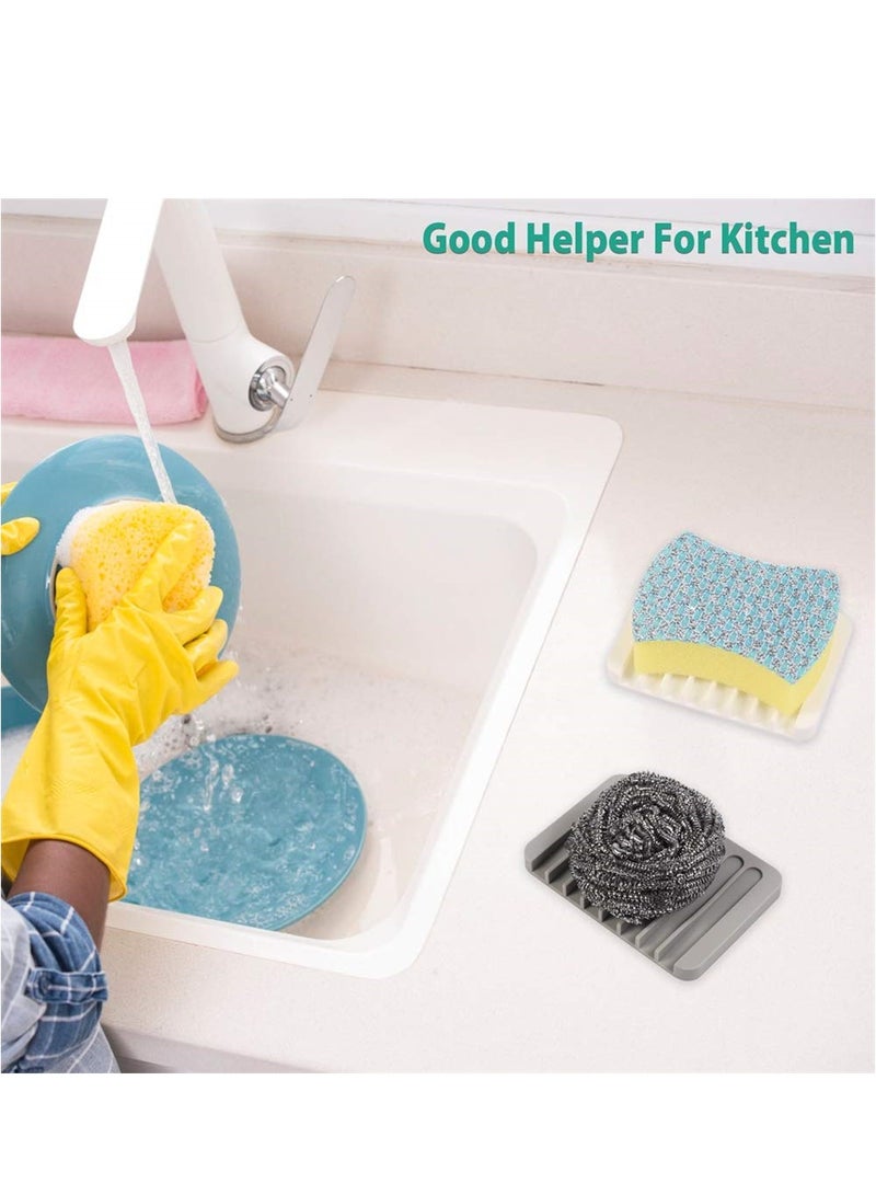 SYOSI Self Draining Soap Holder, 3 Pcs Silicone Soap Saver, Soap Saver for Shower, Bathroom, Kitchen, Bath Tub, Sponges, Keep Soap Bars Dry Clean, Easy Clean, Extend Soap Life, Easy Dry - Image 2