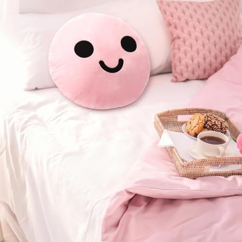 AVSHUB Soft Cute Smile Face Pillow with Fibre Filling Set of 2 | Smiley Cushion Emoji Pillow Gift for Friends, Boyfriend, Girlfriend | Cushion Use in Car, Kids & Girls Room (9 Inches) (Pink) - Image 4