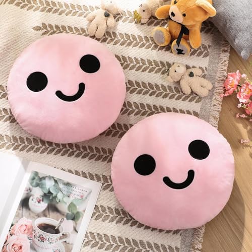 AVSHUB Soft Cute Smile Face Pillow with Fibre Filling Set of 2 | Smiley Cushion Emoji Pillow Gift for Friends, Boyfriend, Girlfriend | Cushion Use in Car, Kids & Girls Room (9 Inches) (Pink) - Image 5