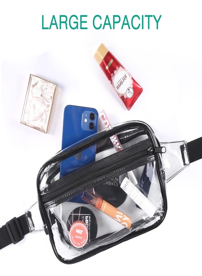 أوريا حقيبة خصر شفافة من أوريا، معتمدة للاستخدام في الملاعب، حقيبة خصر شفافة، حقيبة خصر شفافة للنساء والرجال، مناسبة للرياضة والحفلات الموسيقية والسفر - Image 2