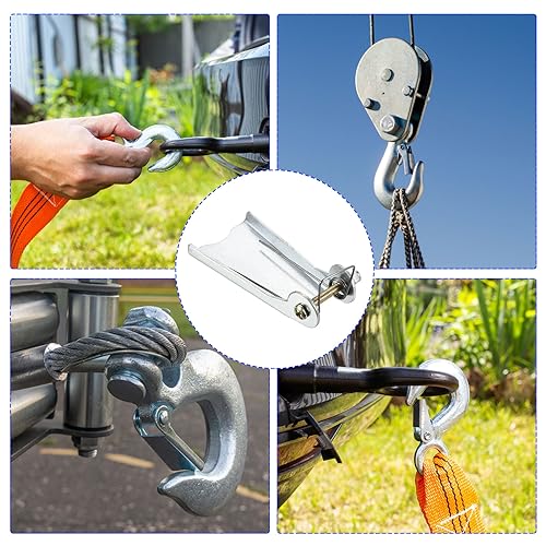 M METERXITY Hook Safety Latch Kit - Clevis Slip Hook Receiver Hitch Replacement Apply to Towing Lifting Hook Trailer/Crane (2.9" Long, Silver) - Image 2