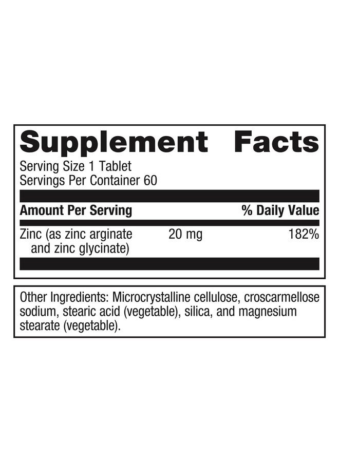 ميتاجينكس Metagenics Zinc AG - قابل للامتصاص بدرجة عالية - 20 مجم زنك - لدعم المناعة وصحة العظام واستقلاب الطاقة* - أرجينات الزنك وجليسينات الزنك - غير معدل وراثيًا وخالٍ من الجلوتين - 60 قرصًا - Image 2
