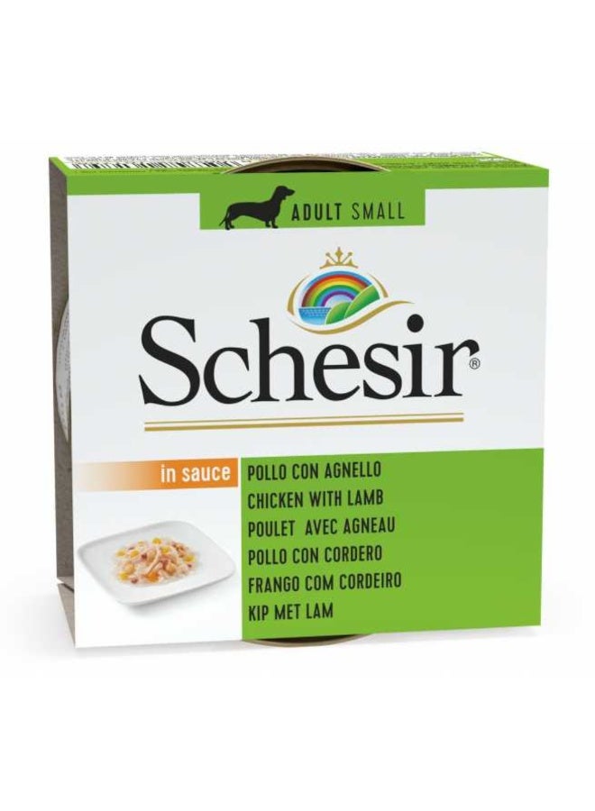 Schesir Dog Wet Food Can-Chicken with Lamb -7x 85g (7 Cans)