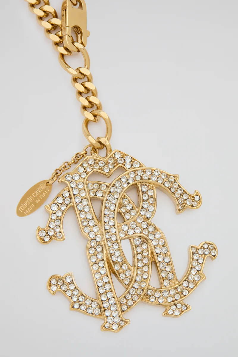 roberto cavalli Roberto Cavalli Gold Crystal RC Pendant