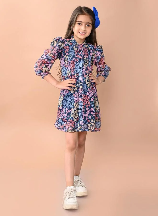 LILPICKS Floral Button-Down Dress