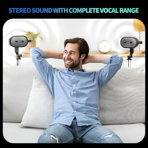 SOWO Wireless Dual Bluetooth Speakers Set, Adjustable Stands 2Pcs, High-Fidelity Stereo Sound, Smart Pairing Sync, Surround Sound with Portable Lightweight Case for Home, Travel, Party, Birthday - Image 2