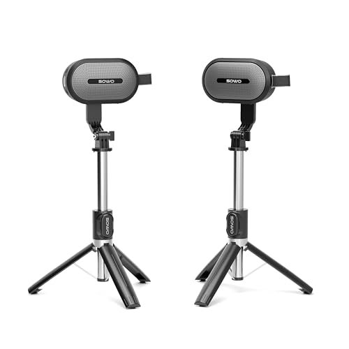 SOWO Wireless Dual Bluetooth Speakers Set, Adjustable Stands 2Pcs, High-Fidelity Stereo Sound, Smart Pairing Sync, Surround Sound with Portable Lightweight Case for Home, Travel, Party, Birthday - Image 1