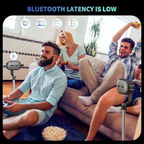 SOWO Wireless Dual Bluetooth Speakers Set, Adjustable Stands 2Pcs, High-Fidelity Stereo Sound, Smart Pairing Sync, Surround Sound with Portable Lightweight Case for Home, Travel, Party, Birthday - Image 5