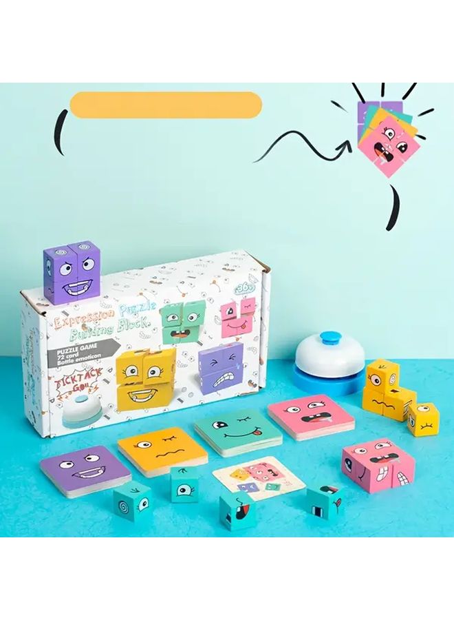 كتل بناء التعبير لغز خشبي من نوع الجرس للتعليم والتعلم للأعمار من 3 سنوات فما فوق - Image 1