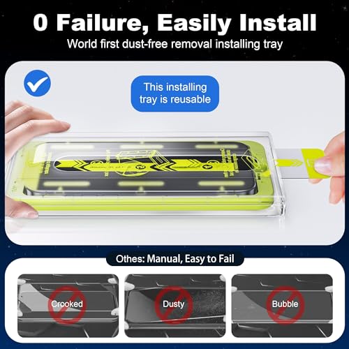 WSKEN for iPhone 15 Pro Max Privacy Screen Protector [Auto-Dust Removal] Full Coverage Screen 2.5D Edge 28 Degree 10s HD Tempered Glass Film with Dust Clean Installing House 2023 5G 6.7inch - 4 Pack - Image 4