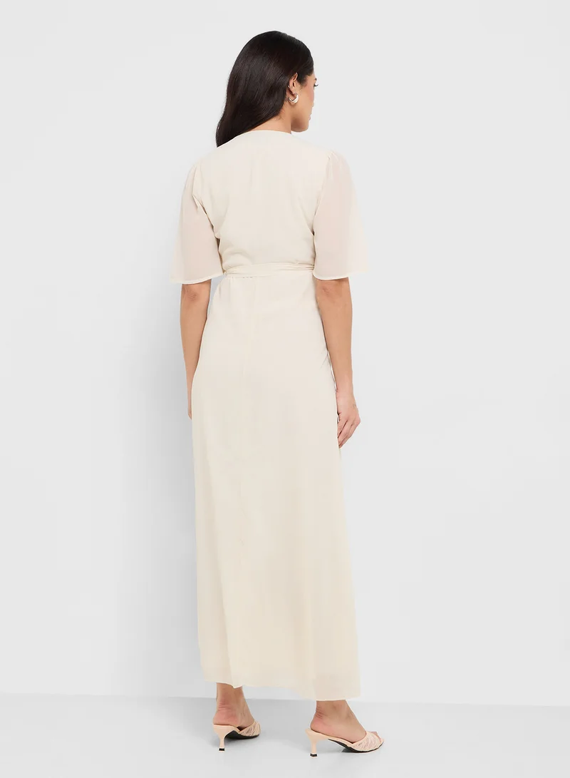 Hope & Ivy Embroidered Chiffon Dress