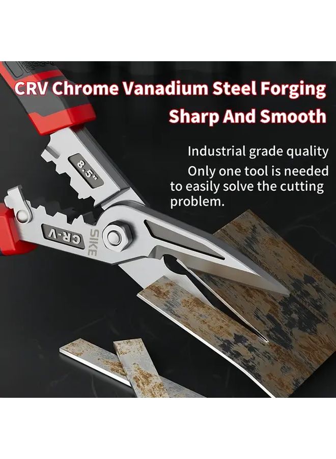 Heavy Duty Metal Tin Shear With Ergonomic Handle Safety Lock Industrial Carbon Steel - Image 4