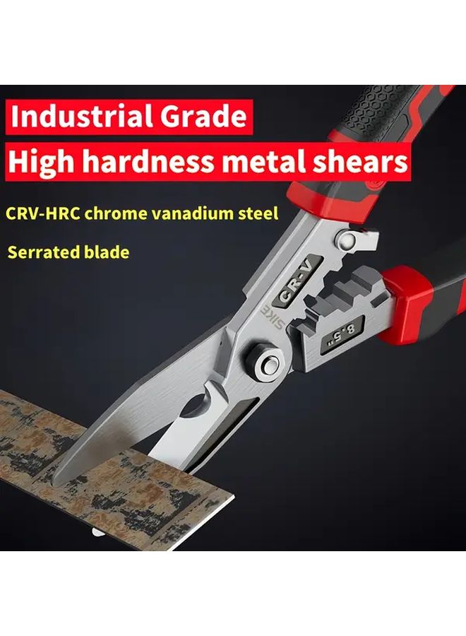 Heavy Duty Metal Tin Shear With Ergonomic Handle Safety Lock Industrial Carbon Steel - Image 1