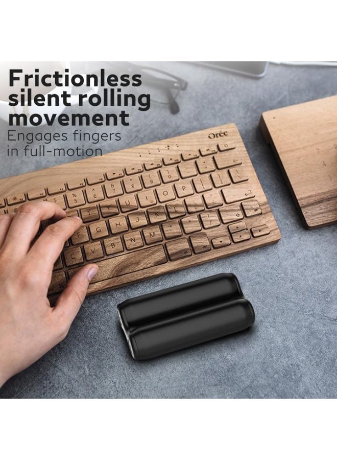 BIGTHREE Roller-Handheld Fidget Toy for Adults, Handheld Stress Relief & Anxiety Reducer, Portable Metal Sensory Toy for Focus, Skin Picking Relief & Fine Motor Skills, for Men Women (Black) - Image 4