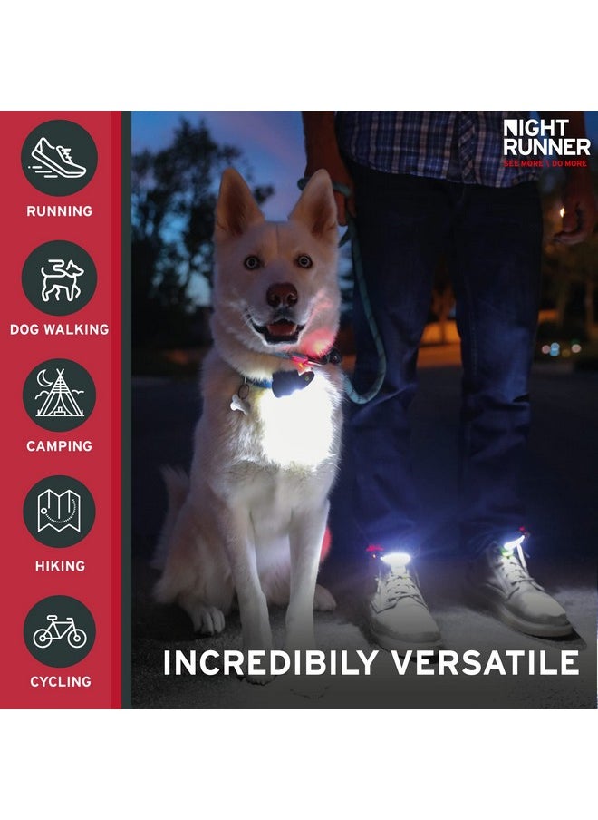 Night Runner 270 Night Tech Gear - Night Runner 270 Running Shoe Lights - Hands-Free LED Lights for Runners, Trail Runners & Joggers - High Visibility Night Running Gear - Waterproof & Rechargeable - Red  - Image 5