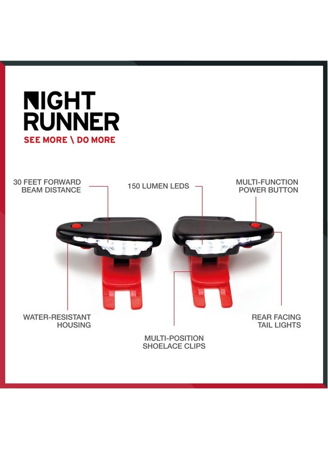 Night Runner 270 Night Tech Gear - Night Runner 270 Running Shoe Lights - Hands-Free LED Lights for Runners, Trail Runners & Joggers - High Visibility Night Running Gear - Waterproof & Rechargeable - Red  - Image 4