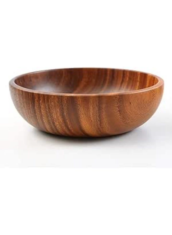 طبق خشبي طبيعي 100% مصنوع يدويا ومعالج بالزيت الطبيعي والوجبات الخفيفة الباردة والساخنة باحجام مختلفة 15 سم - Image 1