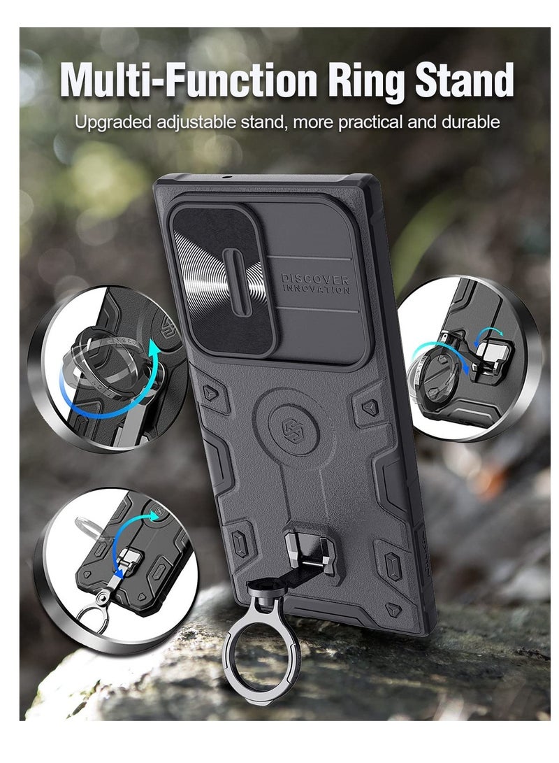 Excefore For Samsung Galaxy S23 Ultra Case, Military Grade Protection, Slide Camera Cover & Upgraded Kickstand, Suitable for Galaxy S23 Ultra Cases (Black)  - Image 2
