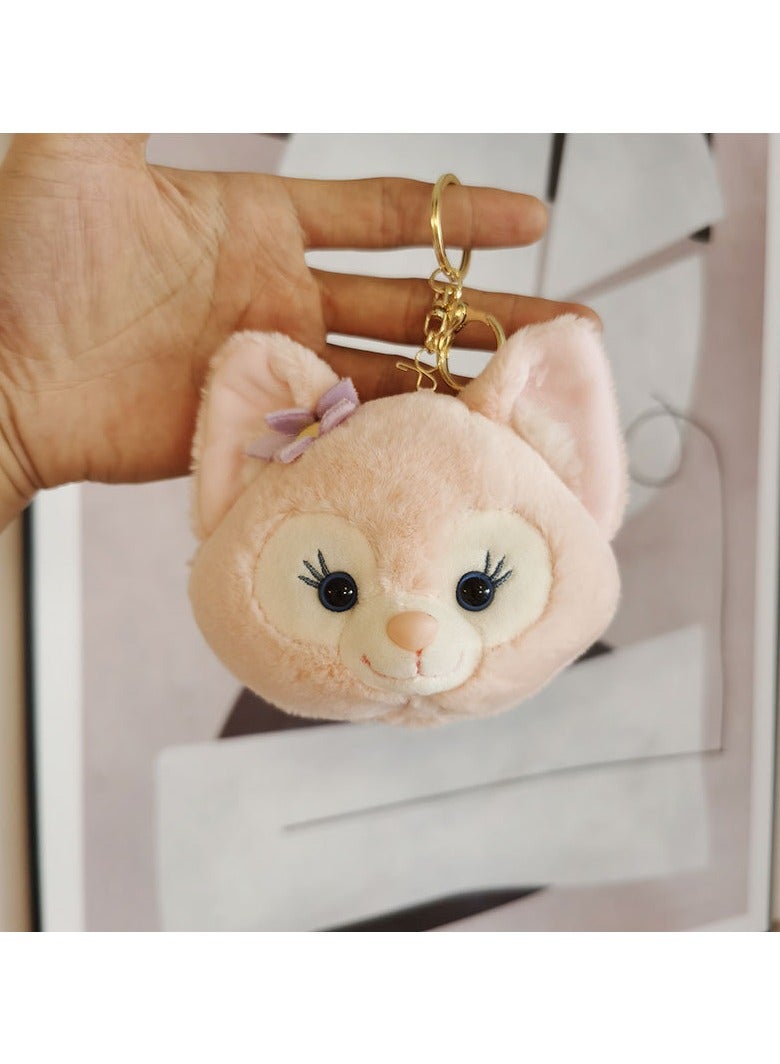 general 4pcs Cute StellaLou, Linabell strawberry bear coin purse keychain charm cartoon plush doll bag charm - Image 2