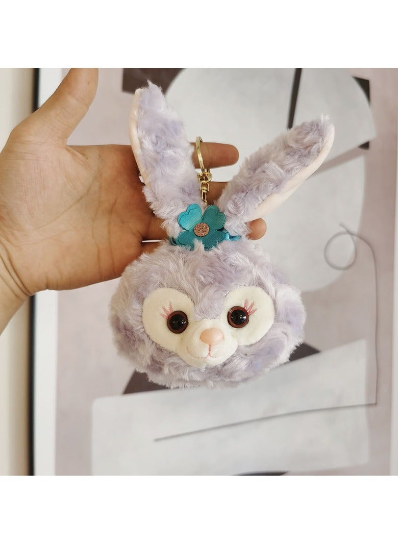 general 4pcs Cute StellaLou, Linabell strawberry bear coin purse keychain charm cartoon plush doll bag charm - Image 3