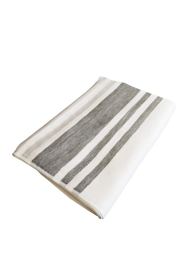 IPPINKA Senshu Japanese Towel, Ultra Soft, Quick-Drying, Two-Tone End Stripes, Grey (Bath Towel) - Image 2