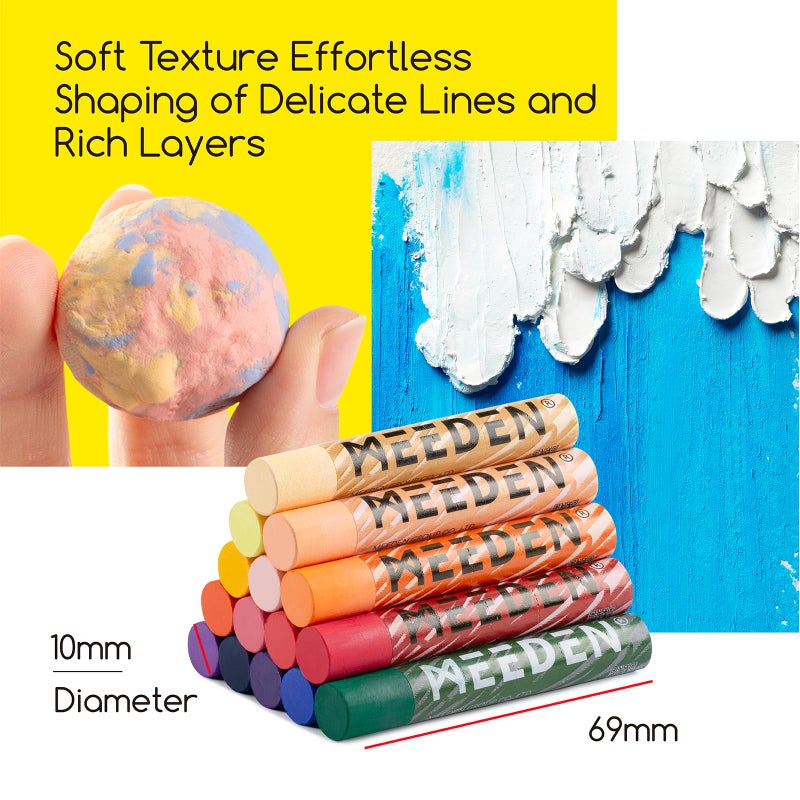 MEEDEN Soft Oil Pastels Set: 72 Vibrant Colors Oil Pastels for Artists Beginners Adults - Smooth Oil Pastel Crayons for Art Supplies, Painting, Drawing, Blending, Layering, Shading - Image 3