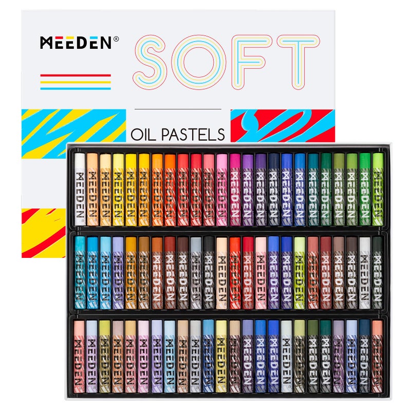 MEEDEN Soft Oil Pastels Set: 72 Vibrant Colors Oil Pastels for Artists Beginners Adults - Smooth Oil Pastel Crayons for Art Supplies, Painting, Drawing, Blending, Layering, Shading - Image 1