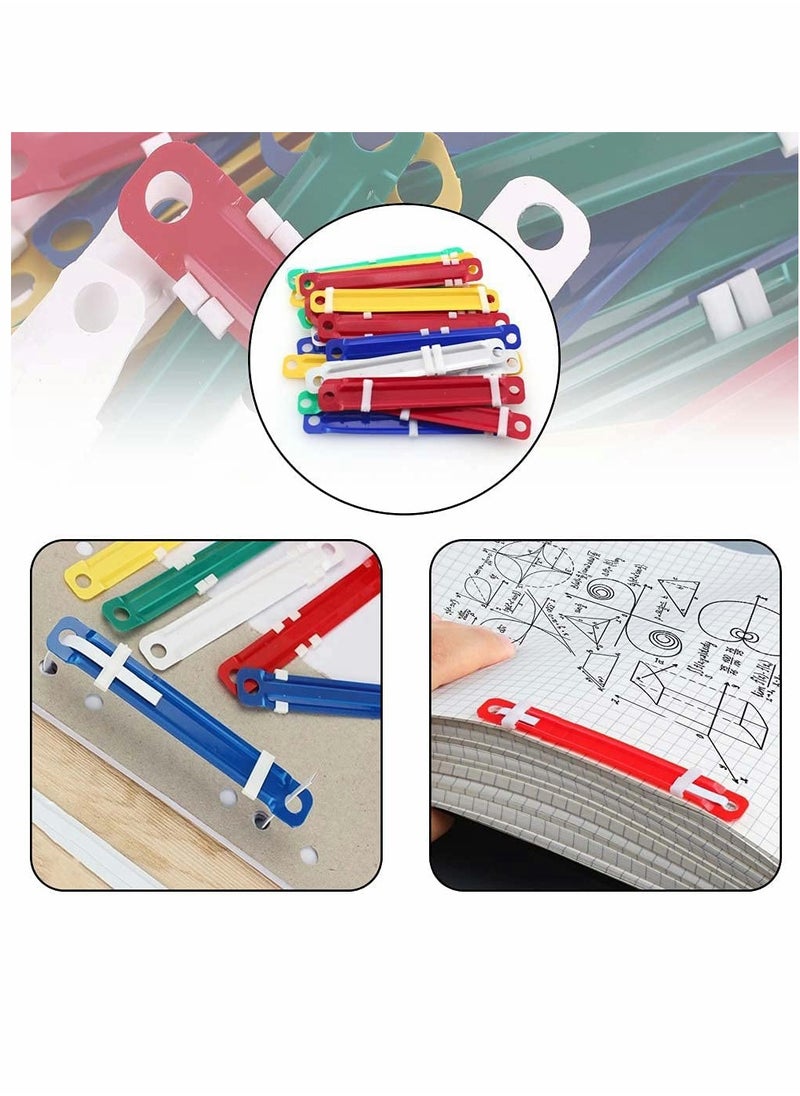 SYOSI - Clamping Strip, Color Binding Clips, Double Hole Simple Binder, Two-hole Document, Binderdurable Filing Strip Fastener, Colored Filing Clip, Plastic Fasteners Filing Clips for Paper Files, 45 Pcs - Image 1