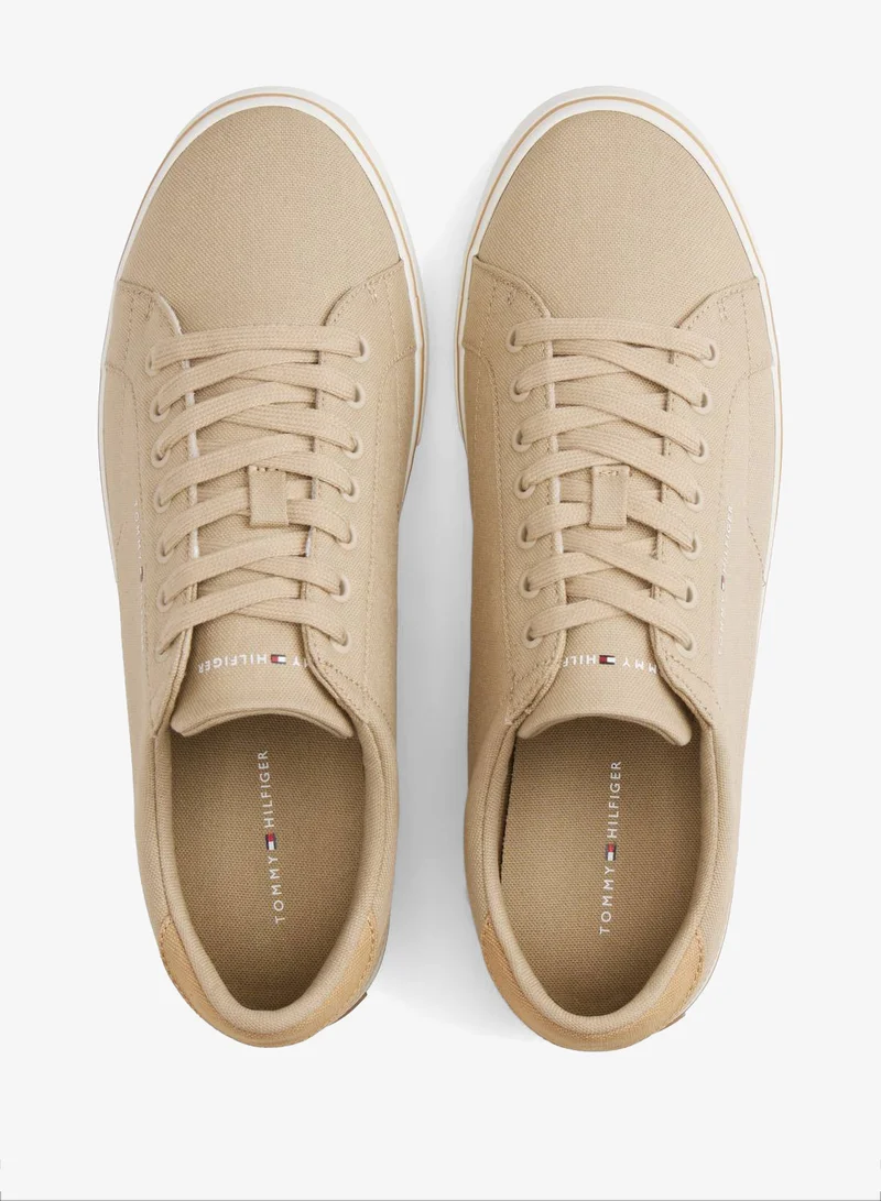 Tommy Hilfiger Sandalwood Canvas Embossed Trainers for Men | Best Price UAE