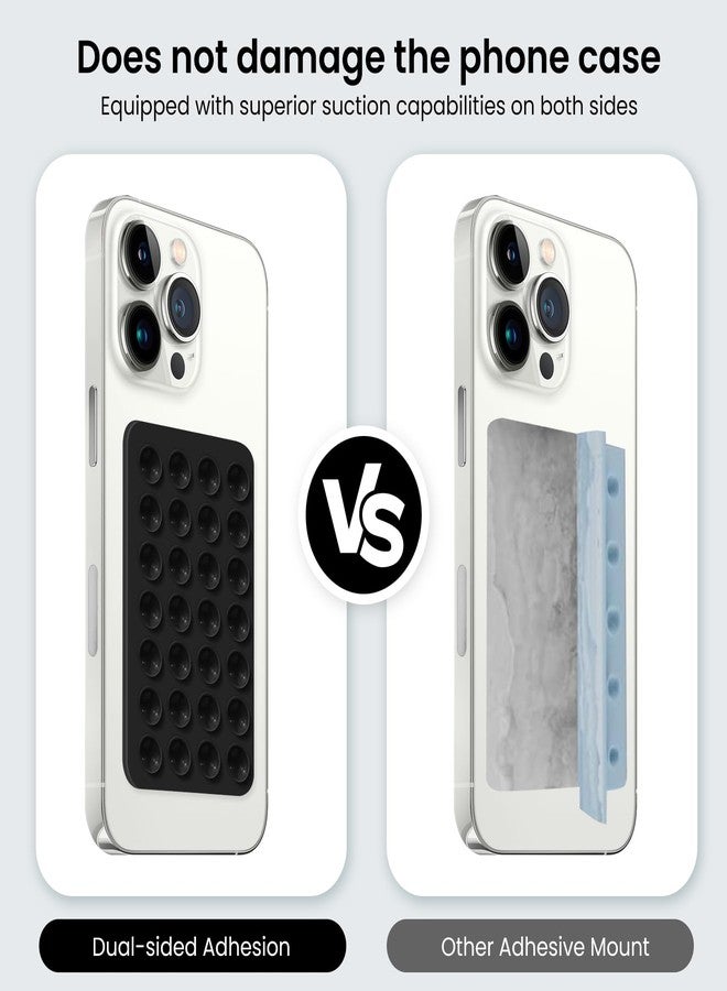iyanzi 2 Pack Silicone Double-Sided Suction Phone Case Detachable Mount for iPhone and Android Cellphones, Strong Adhesion Holder Hands Free for Selfies and Videos - Black - Image 3