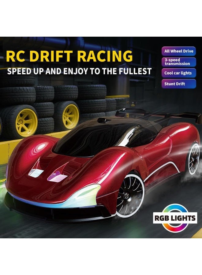 1:20 Scale RC Drift Car 4WD 2.4GHz 15KM/H High Speed Racing Sport Toy Car with LED Lights, Racing and Drift Wheels - Image 2