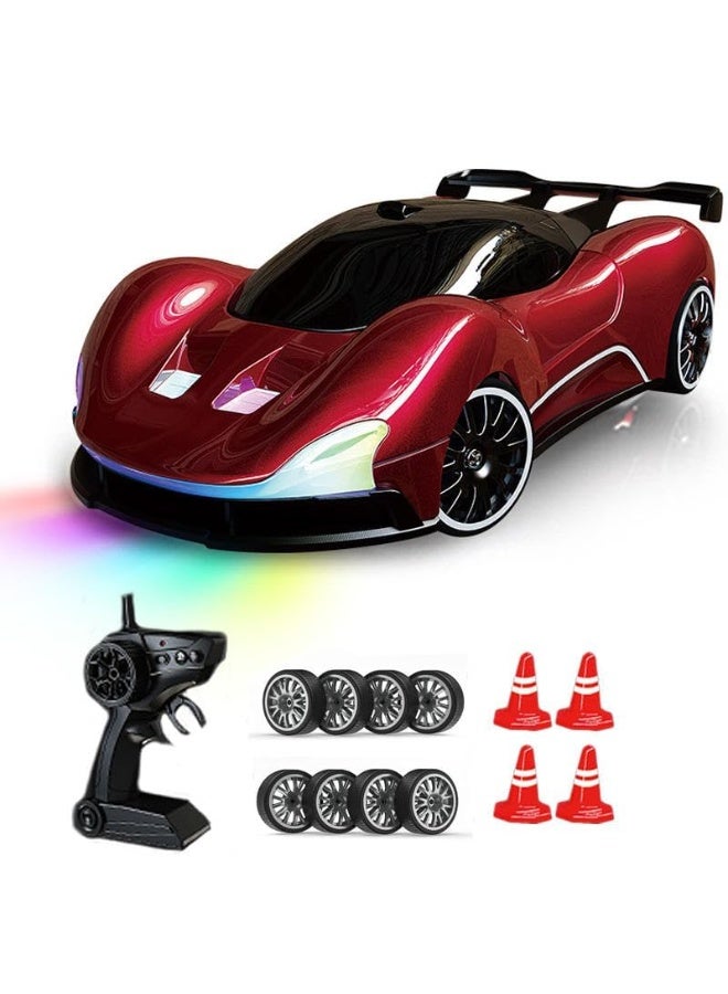 1:20 Scale RC Drift Car 4WD 2.4GHz 15KM/H High Speed Racing Sport Toy Car with LED Lights, Racing and Drift Wheels - Image 1
