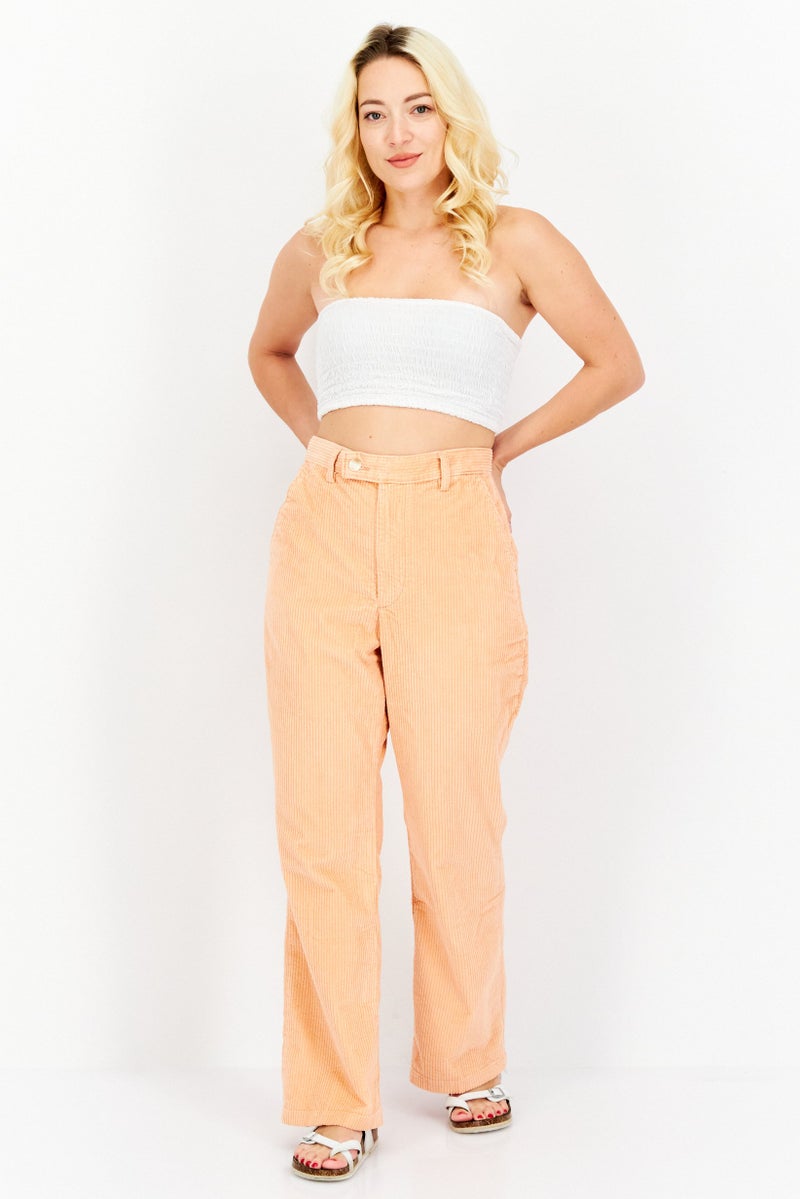 Levi's Women Regular Fit Plain Corduroy Pants, Peach - Image 3