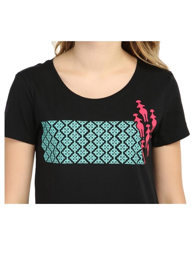 بيج ديزاين تيشيرت نسائي أسود Biggdesign Mother Goddess - Image 1