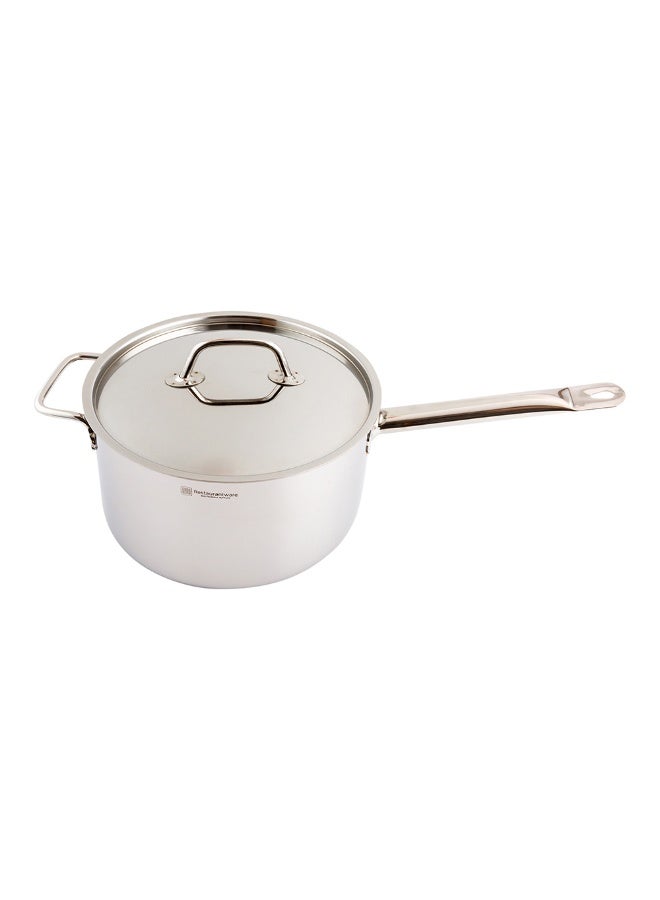 Restaurantware غطاء فقط: غطاء مت لوكس لقدر الصلصة سعة 6 كوارت، 1 غطاء لقدر الصلصة العميق - قدر الصلصة يباع بشكل منفصل، مع مقبض، غطاء من الفولاذ المقاوم للصدأ لقدر الطهي، تشطيب مرآة - Image 2