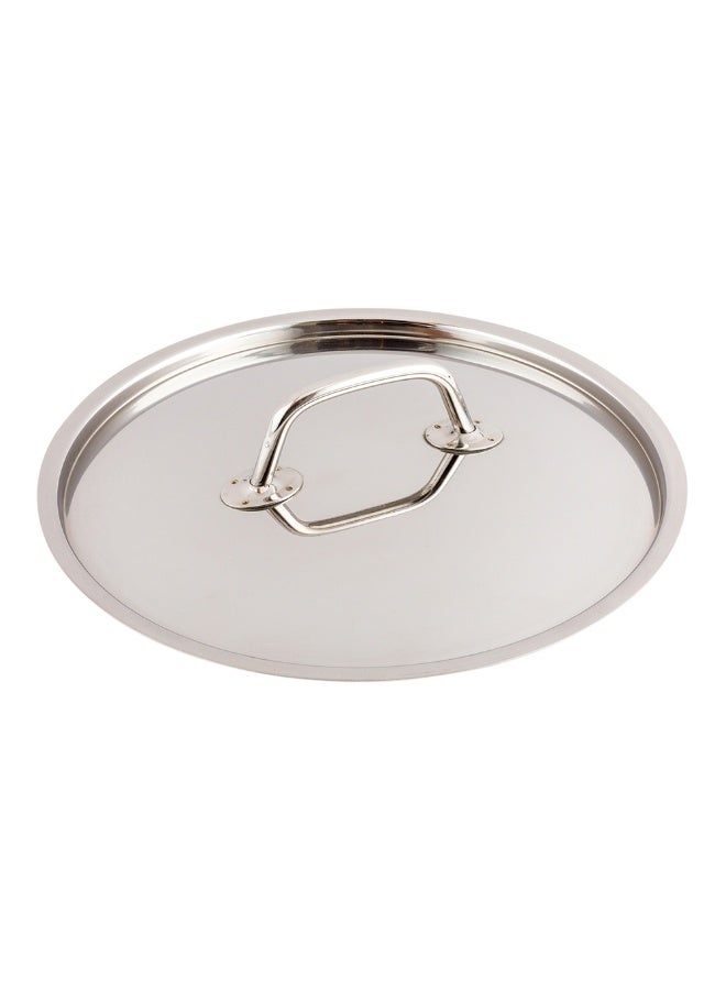 Restaurantware غطاء فقط: غطاء مت لوكس لقدر الصلصة سعة 6 كوارت، 1 غطاء لقدر الصلصة العميق - قدر الصلصة يباع بشكل منفصل، مع مقبض، غطاء من الفولاذ المقاوم للصدأ لقدر الطهي، تشطيب مرآة - Image 1